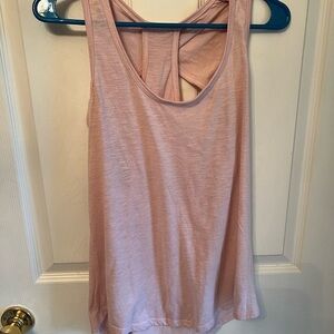 Pink workout tank with open back detail size large
